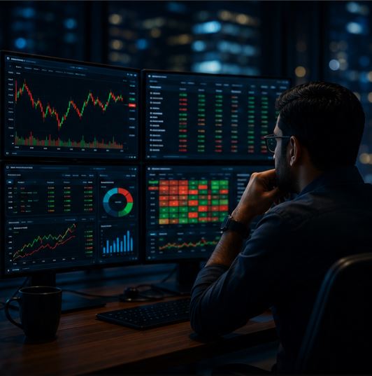 Indian stock market trading workspace